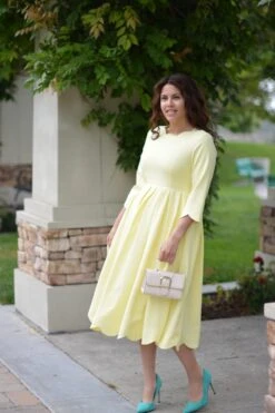 Berlin Scalloped Yellow Dress -Women Dresses Store 824A55D1 19B9 46A0 8677 B27768309611