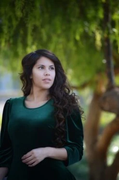 Capri Emerald Velvet Puff Sleeve Dress -Women Dresses Store 835DA7D1 E4AA 44CF 9E91 9B87EDABB0DF