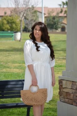 Brianna White Smocked Dress -Women Dresses Store 8AA98004 91D9 4C94 B03F F0BD7CE9E711