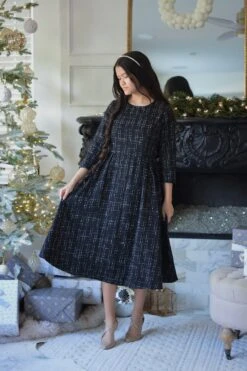 Asos Black Tweed Midi Dress -Women Dresses Store 94A4C453 9A5D 46A9 B0B1 81EC3D211A69