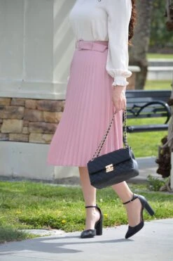 Claudine Mauve Pleated Skirt -Women Dresses Store 95A6C347 3F3A 4D09 9196 F206598FC57C