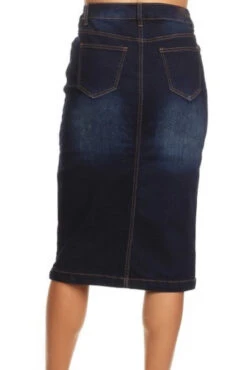 Tisa Dark Wash Denim Skirt -Women Dresses Store 964E62BA 8605 4F63 BA6C 569D67E1CD63 b972c4ba 12e0 44d4 84b4 e7e350501aa4