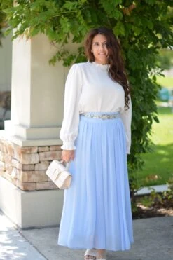 Solar Sky Blue Maxi Skirt -Women Dresses Store 987770C7 597D 4381 B612 9D81CF67FA28
