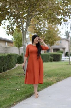 Valencia Rust Midi Dress -Women Dresses Store 98EF458F 10CA 4112 A384 251D80141A94