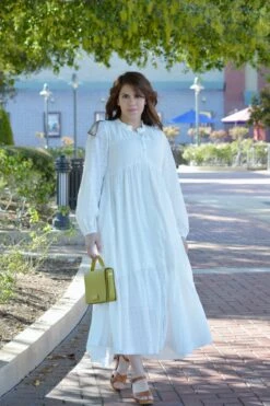 Ruth White Embroidered Cotton Dress -Women Dresses Store 9F9461D0 B7B4 47A3 A793 241CA2AD1720