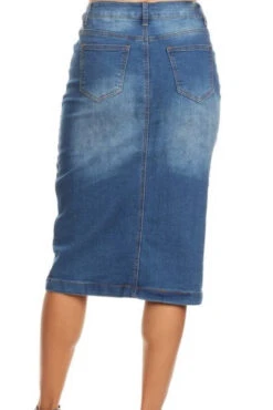 Tisa Light Washed Denim Skirt -Women Dresses Store A0E697FC 7A92 400C A4A1 3CE4D00ABF09