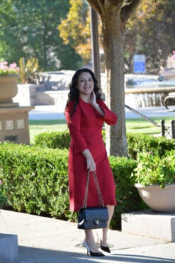 Lille Red Scalloped Dress