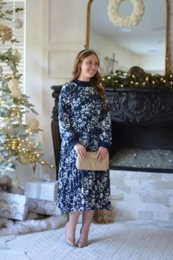 Parga Navy Muted Floral Crochet Dress -Women Dresses Store A2CDD027 0A36 49D3 A33C E725ACCAAADF 1f009796 9862 425d 96ee 7b2d0ee1c37e