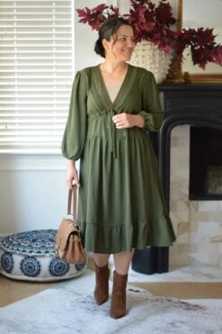 Tamara Dark Olive Green Dress -Women Dresses Store A48D9277 6BD0 48CD A842 4425E912B447