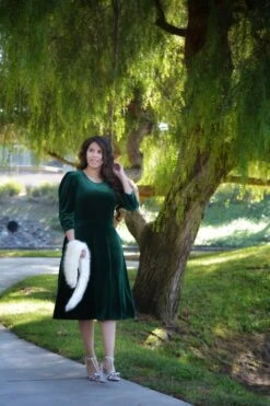 Capri Emerald Velvet Puff Sleeve Dress -Women Dresses Store A6A1FA3C B190 4F54 B932 2914C4766AA9