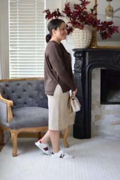 Amanda Taupe Denim Skirt -Women Dresses Store AA7DF6D3 456A 4A59 9466 231374F8B7EC