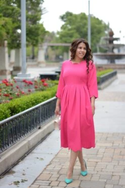 Berlin Scalloped Fuchsia Pink Dress -Women Dresses Store ACC25791 8B8D 45AB B726 3179A9C69E00