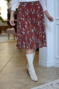 Tawny Rust Floral Pleated Skirt -Women Dresses Store B03B3B5C D657 4205 B6A7 C3A9283F55D0