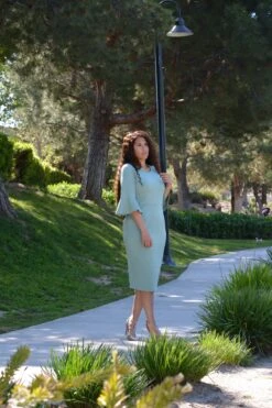 Lucca Sage Bellsleeve Dress