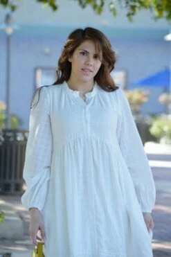 Ruth White Embroidered Cotton Dress -Women Dresses Store B45DFBE2 B940 400E A4B6 AFD41CB8F145