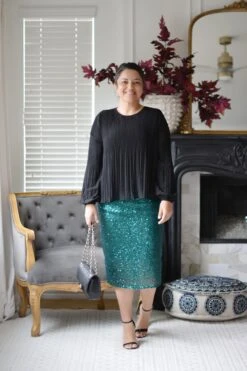 Kyllie Emerald Green Sequin Skirt -Women Dresses Store B67D9B96 381F 459A 87E1 2F4D53FF9C0A