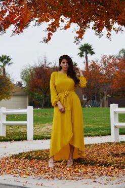 Paris Mustard Yellow Maxi Dress -Women Dresses Store B6B20058 D69C 471A 8102 164C0E3A6709