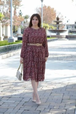 Asher Burgundy Floral Textured Dress -Women Dresses Store B9313509 F738 40CD A237 B7EEBE06750C b18aa9fe d94a 4359 930d 85fdf242c982