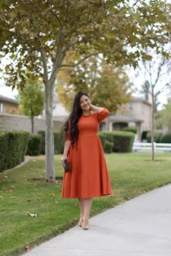 Valencia Rust Midi Dress -Women Dresses Store B93DBF4E F5B5 4FD7 823E 58252D51C021