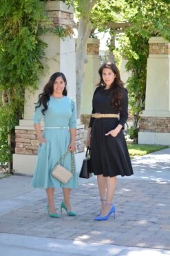 Capri Minty Blue Puff Sleeve Dress -Women Dresses Store BAB2164E 2D11 49EC 9905 004CE751FFDC