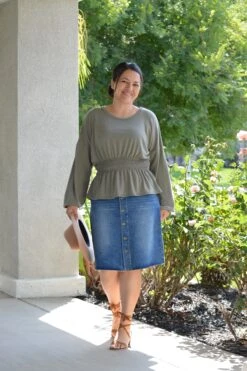 Deanna Structured Buttoned Denim Skirt -Women Dresses Store BBBA3497 74BB 431C 9493 2BECCF74863D