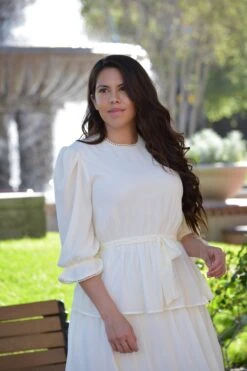 Madrid Ivory Ruffled Dress -Women Dresses Store BD660E3A 8BEA 4B5F B5BA 12534E435C8A