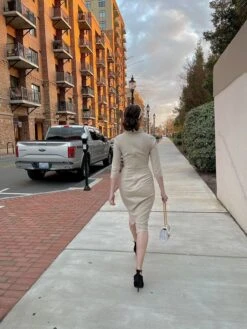 Milan Tan Dress -Women Dresses Store C057B0E2 73DE 48A4 8814 AB42395010B2