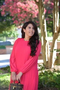 Emma Fuchsia Pink Pleated Dress -Women Dresses Store C1A0ADB5 4F94 4593 9F17 7375208B095C