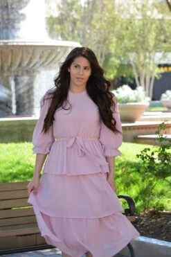 Madrid Pink Ruffled Dress -Women Dresses Store C32E48FA 5620 47B5 9F1B 38F033A83972