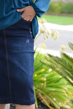 Mina Dark Distressed Denim Skirt -Women Dresses Store C5317597 40B2 4962 AF15 2A002FCA1D9B