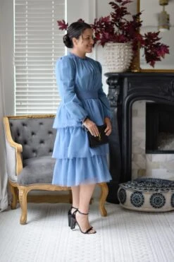 Prague Warm Blue Tulle Dress -Women Dresses Store C69AF85B E3AE 49AA 9651 FB89C7EEEB06