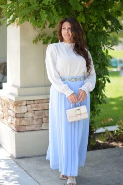 Solar Sky Blue Maxi Skirt -Women Dresses Store C803A57C 06D6 4A20 A557 62BD6830B164