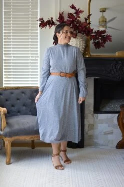 Anya Blue Floral Dress (belt Included) 12 Anya Blue Floral Dress (belt Included) -Women Dresses Store C81238FE C1C6 45DA B57F 9132B159B518