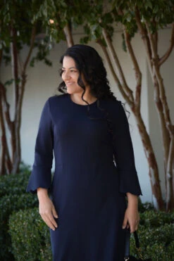 Lille Navy Scalloped Dress -Women Dresses Store C9152D3C 733B 4B2C 8FE8 9E503A987723