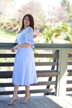 Beatrice Periwinkle Cotton Embroidered Dress -Women Dresses Store C9438306 53AF 4ED6 920F EFDAEF074583