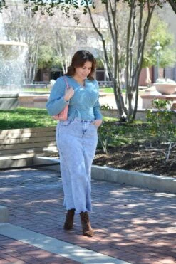 Sofia Acid Wash Maxi Length Denim Skirt -Women Dresses Store C99CD963 B37A 419F 897E 2C6825A6A6EF