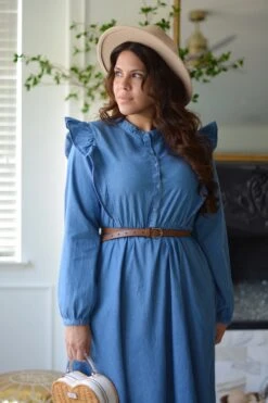 Alba Denim Midi Dress -Women Dresses Store C9FC65B1 4DC8 44C1 8BBF 276C68612CA0