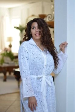 Aya Cotton White Eyelet Duster -Women Dresses Store CFD7BDB0 3042 4065 9028 11E62C998630