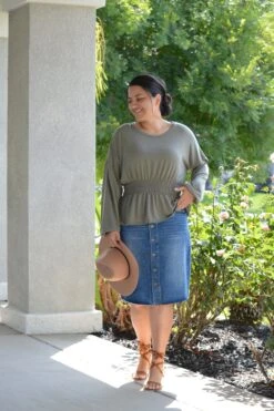 Deanna Structured Buttoned Denim Skirt -Women Dresses Store D27B6882 60C9 4A30 A7E9 01F817CF85F7