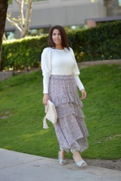 Belinda Lavender Floral Skirt -Women Dresses Store D38870B3 6416 4056 BD97 CBA4D1B42E3D