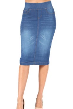 Justine Indigo Denim Skirt -Women Dresses Store DD5A653D 8AD8 44B0 9807 A547F0E1B4E5