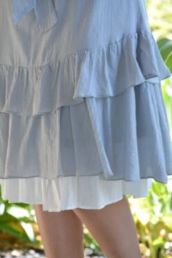 Priya Powder Blue Ruffled Dress -Women Dresses Store DF57BCF7 5F30 43F9 BAB2 231C7AD793D1