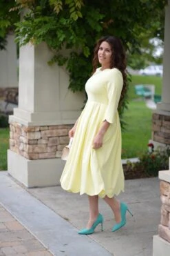 Berlin Scalloped Yellow Dress -Women Dresses Store DFDCE3F6 0092 4244 A8EE 94A0A4048FD7