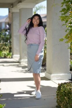 Dominica Gray Faux Wrap Athletic Skirt (hidden Leggings) -Women Dresses Store E482F96A 77FE 4A74 82E3 094818310F0E