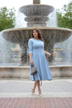 Valencia Blue Midi Dress -Women Dresses Store E7E23236 0230 4022 B336 7FEB6B130B7F