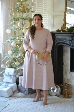 Asos Pink Houndstooth Midi Dress -Women Dresses Store E92A96BB 3B41 444A 8526 C35AF4DF7440