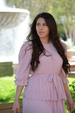 Madrid Pink Ruffled Dress -Women Dresses Store EB5A8AE2 A043 4DE0 9320 982F466EA5C4