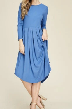 Kelly Pleated Ocean Blue Dress -Women Dresses Store EBC6D84B EC4E 4E83 8148 DE9286AA3F68