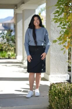 Dominica Black Faux Wrap Athletic Skirt (hidden Leggings) -Women Dresses Store F01C1AFC 47E3 49A5 8044 DB214DC39B44