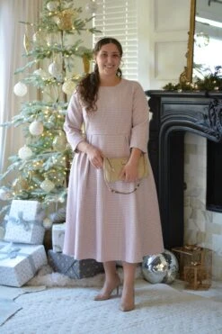 Asos Pink Houndstooth Midi Dress -Women Dresses Store F7652620 9E24 483B B03D CFF0EC5E9366